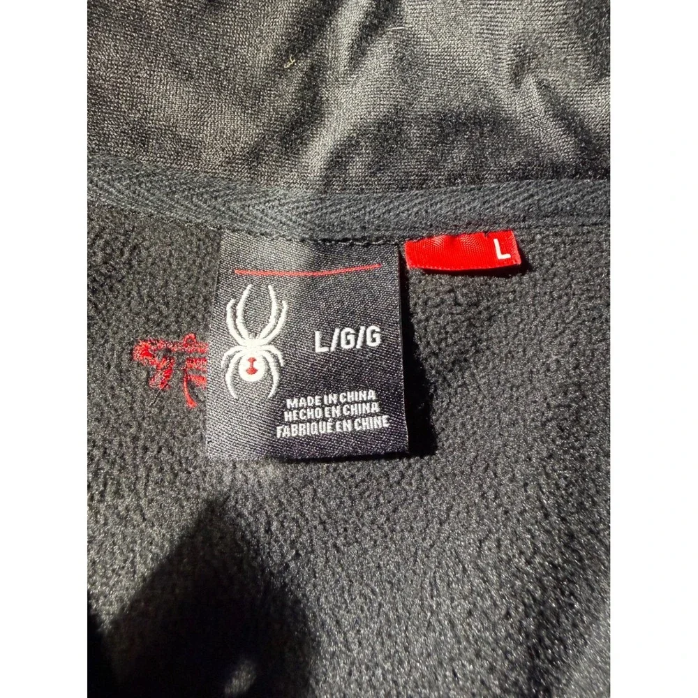 Spyder Full Zip Jacket Mens Large Grey Excellent Waffle Knit Fleece 71D64000-01